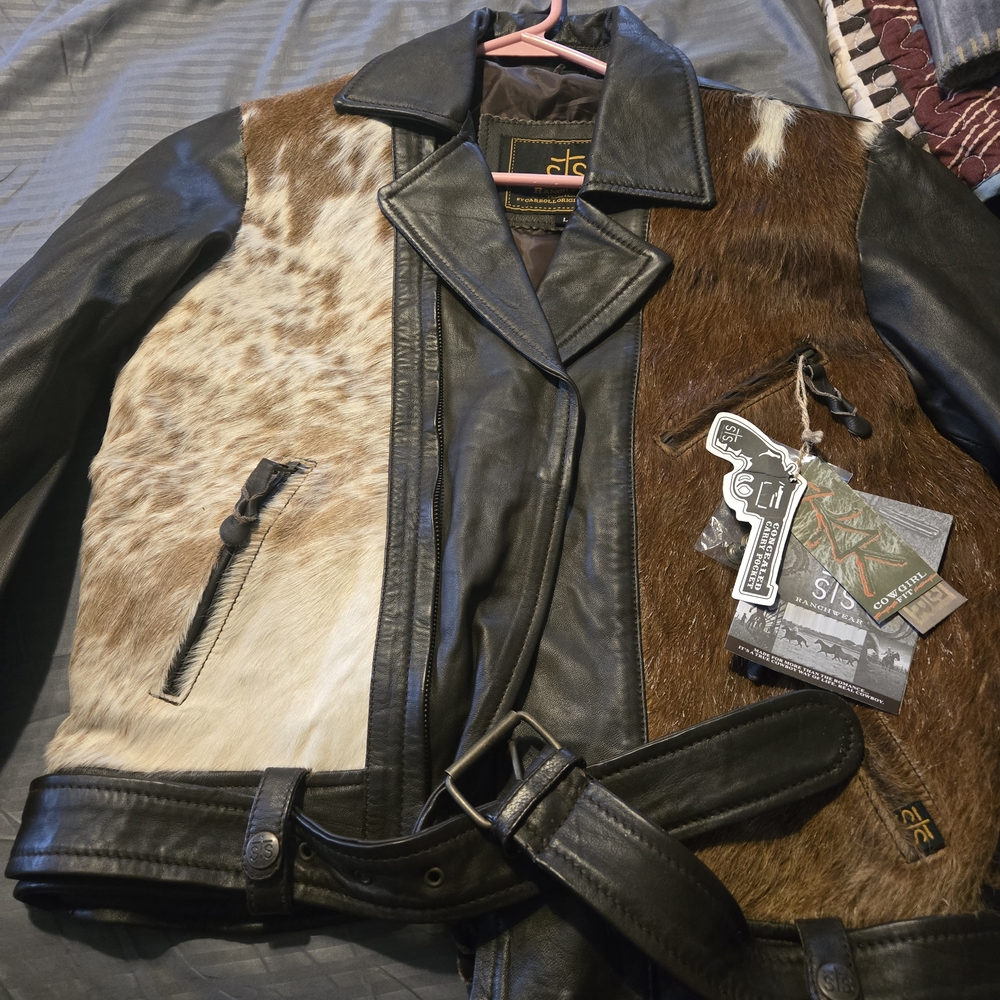STS Ranchwear Black Leather Jacket - Picture 3 of 5